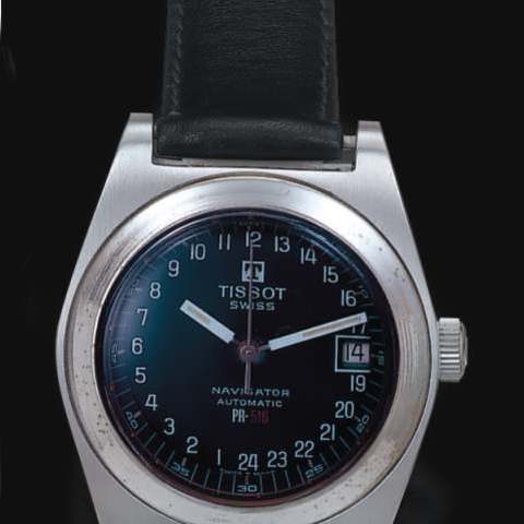 Original Vintage Tissot Navigator PR-516 Stainless steel 24hr dial AS IS Tissot PR-516 Navigator ref. 44624-3X 24-hour c.1970  main image 2
