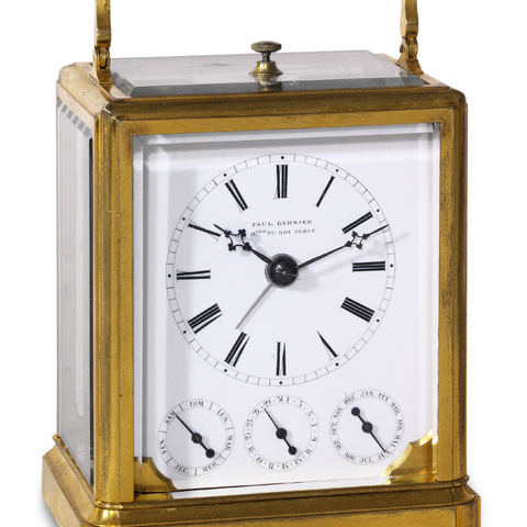 Giant One-Piece Case, Quarter Striking,
Triple Date Calendar
Pau