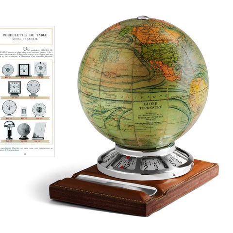 Jaeger Illuminated Small-Size World Globe Desk Clock
with Pen-tr