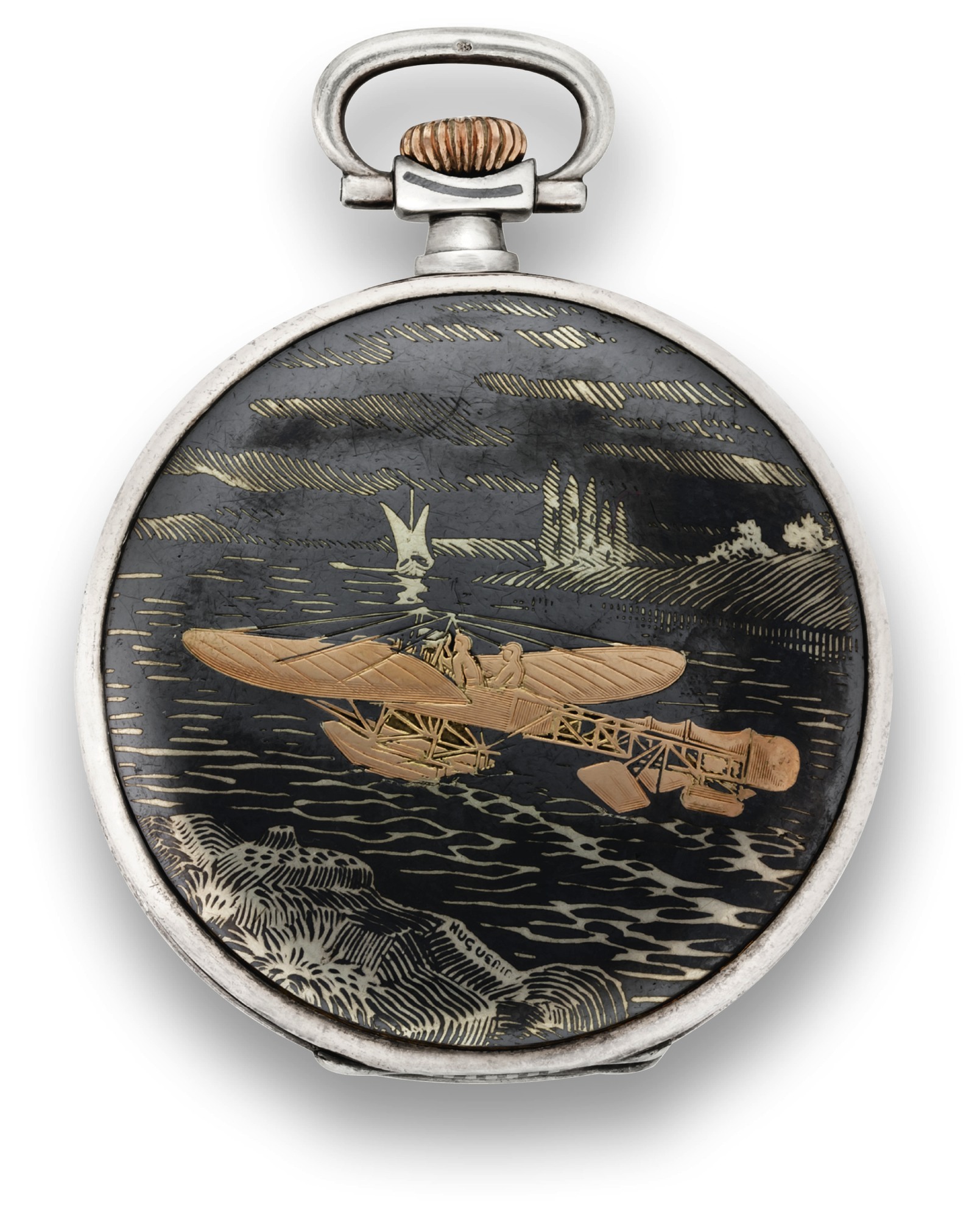 vintage scene pocket watck