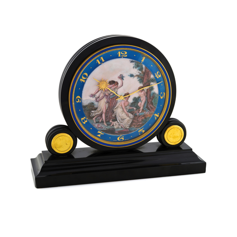 IMHOF - CLOCK WITH ENAMEL DIAL - CUPID & THREE GRACES ImHof, Swi