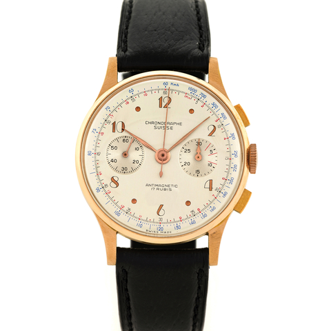 SWISS PINK GOLD ANTIMAGNETIC CHRONOGRAPH 
"Chronographe Suisse A