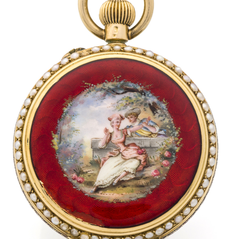 HEBDOMAS, 8 DAY GOING, ENAMEL AND PEARL
Hebdomas, Swiss, No. 117