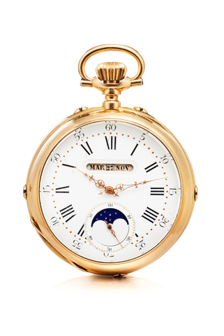 A. DUPONT LINEAR TRIPLE DATE SO-CALLED “AMERICAN CALENDAR”, MOON