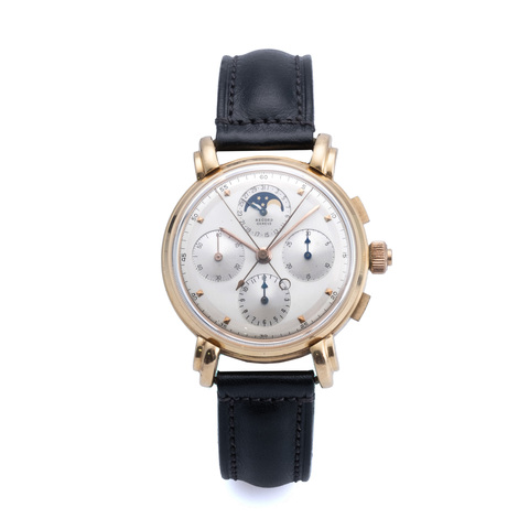 Record Watch Co.. Splits-seconds chronograph, Minute and hour co
