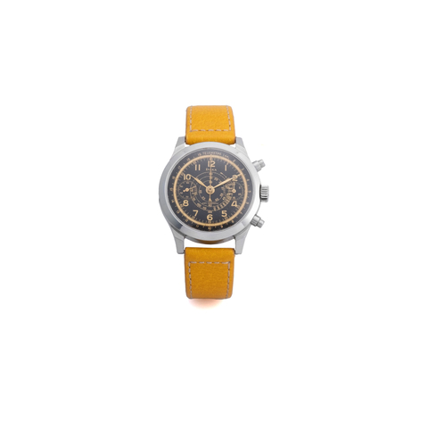 Doxa  Chronograph, minute counter, black dial, Archimedean spira