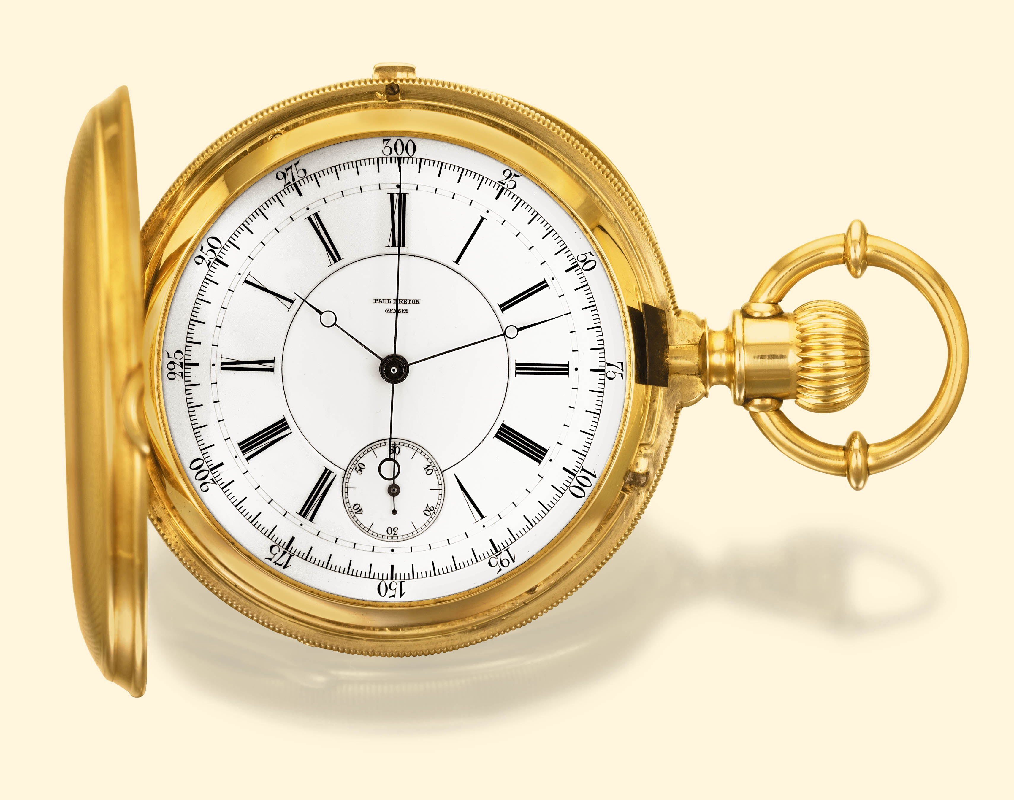 Paul Breton, Geneva, No. 10773, circa 1975. Fine 18K gold, hunting